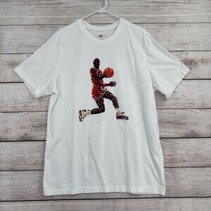 Nike Air Jordan Essentials T-Shirt Men's Size Large White Woven Jumpman